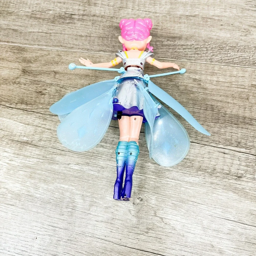 Spin Master Hatchimals Pixies Crystal Flyers Silver Flying Doll Pink Hair Pink
